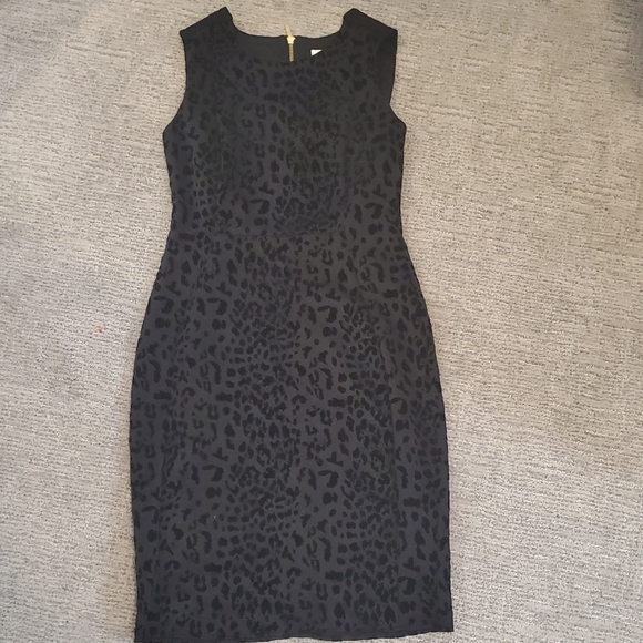 Calvin Klein Black Animal Print Midi Dress - Picture 3 of 3